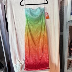 Strapless Gradient Dress - Multicolor